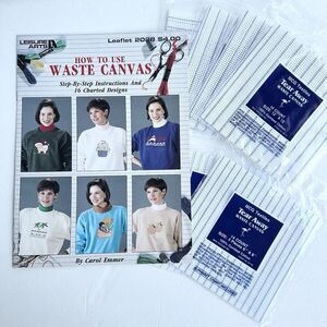 Waste Canvas Cross Stitch Lot How To Use Waste Canvas Leaflet & 6 Waste Canvas